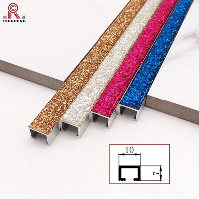 U Shape Listello Tile Trim , Gold Mosaic Wall Tile Strips 3m Length