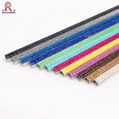 U Shape Listello Tile Trim , Gold Mosaic Wall Tile Strips 3m Length